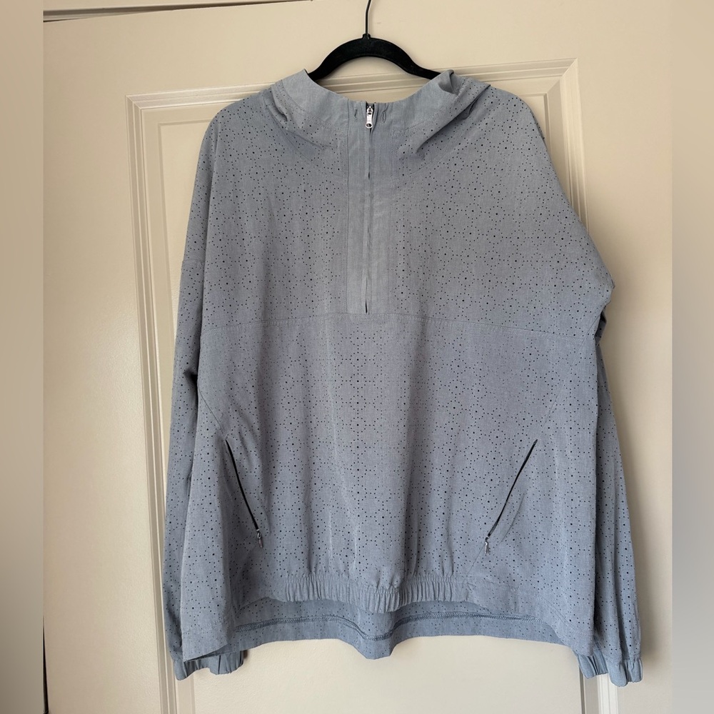 CALIA lLight Gray Perforated Zip Up Jacket